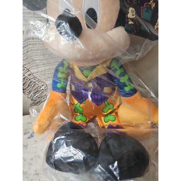 Disney 2023 Halloween Mickey Mouse Glow in the Dark Plush Stuffed Toy 15" - Picture 5 of 7